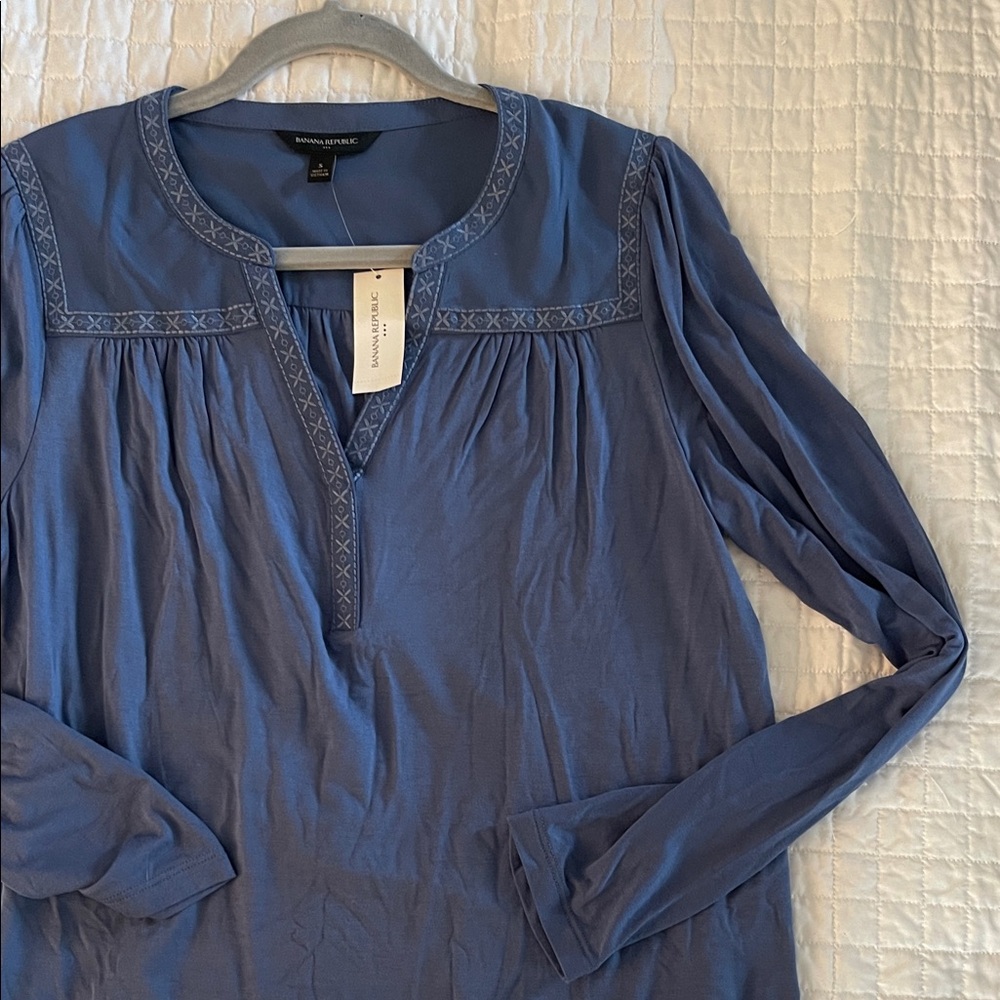 Banana Republic Blue Long Sleeve Blouse
